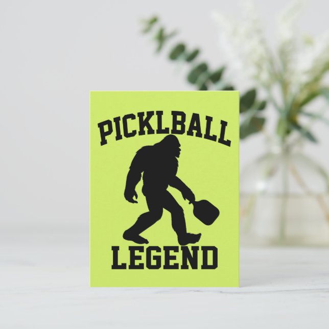Rolig Bigfoot Pickleball Legend Vykort (Stående Fram)