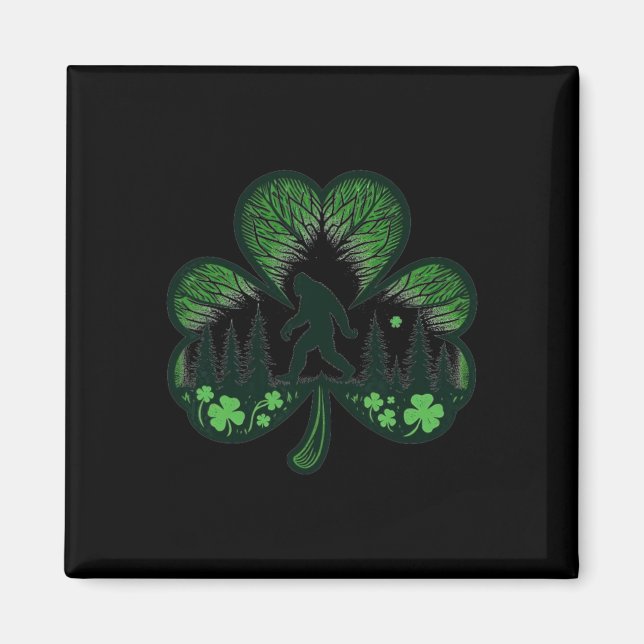 Rolig Bigfoot Saint Paddys St Patricks Day Cool Bi Magnet (Framsidan)