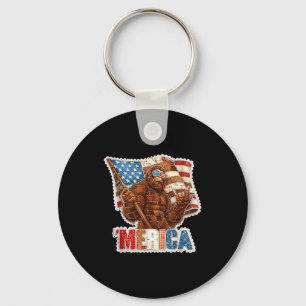 Rolig bigfoot sasquatch amerika rock 4 juliFu Nyckelring