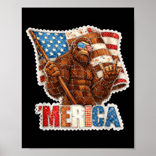 Rolig bigfoot sasquatch amerika rock 4 juliFu Poster