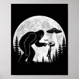 Rolig Bigfoot Sasquatch Boop Näsa Utomjording Ufo Poster