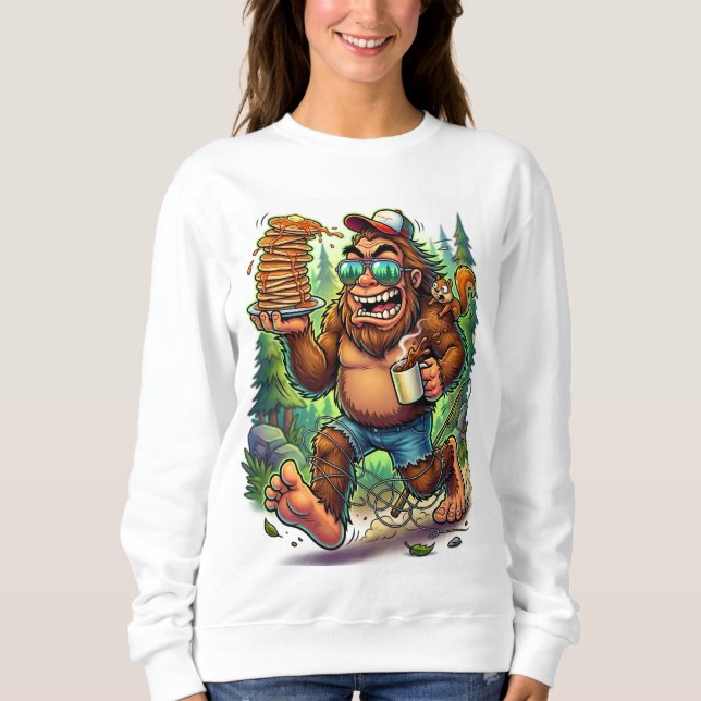Rolig Bigfoot Sasquatch Camping  T Shirt (Framsida)