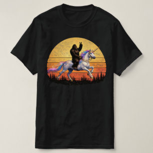 Rolig Bigfoot / Sasquatch & Enhörning Retrolegende T Shirt