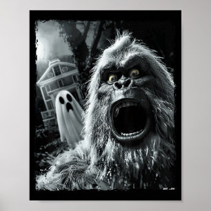 Rolig Bigfoot Sasquatch Halloween Poster