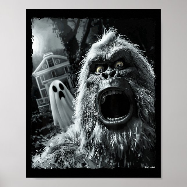 Rolig Bigfoot Sasquatch Halloween  Poster (Framsidan)