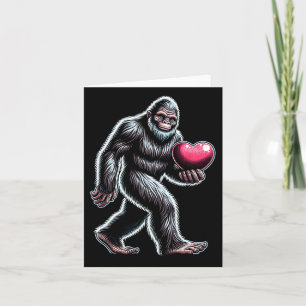 Rolig Bigfoot Sasquatch Hjärta Mäns Barn Pojkar Va Kort