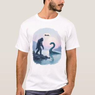 Rolig Bigfoot Sasquatch Loch Ness Monster 'Bruh' T Shirt