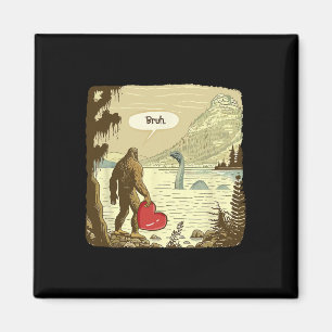 Rolig Bigfoot Sasquatch Loch Ness Monster Rolig Ha Magnet