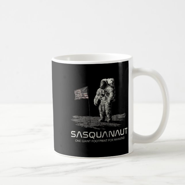 Rolig Bigfoot Sasquatch Rymd Sasquanaut Kaffemugg (Höger)