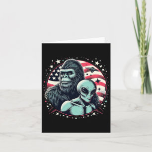 Rolig Bigfoot Sasquatch Utomjording Förstärkare Bi Kort