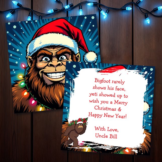 Rolig Bigfoot Sasquatch Yeti Jul Julkort (Skapare uppladdad)