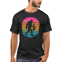 Rolig Bigfoot-Saxofon Retro-Solnedgångsdesign