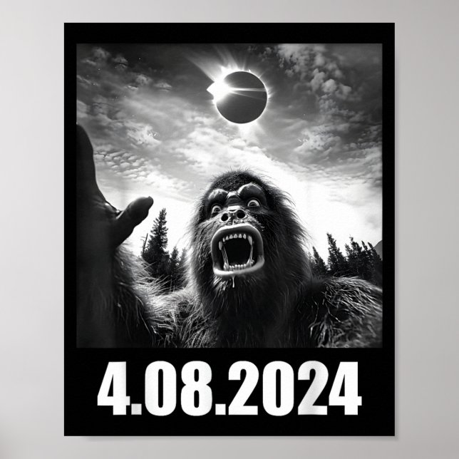 Rolig Bigfoot Total Solförmörkelse Totalitet Poster (Framsidan)