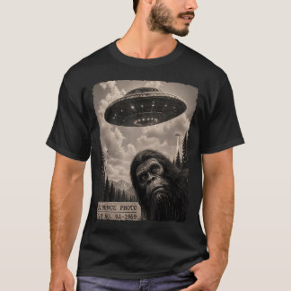 Rolig Bigfoot-Utomjording-Ufo-Gammal Bevis T Shirt