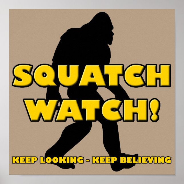 Rolig Bigfoot Yeti Sasquatch Affisch (Framsidan)