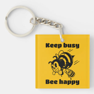 Rolig Bihåll Busy Bee Glad Motiverande Tecknad Fil