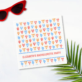 Rolig bikinipoolfest med personlig möhippa pappersservett