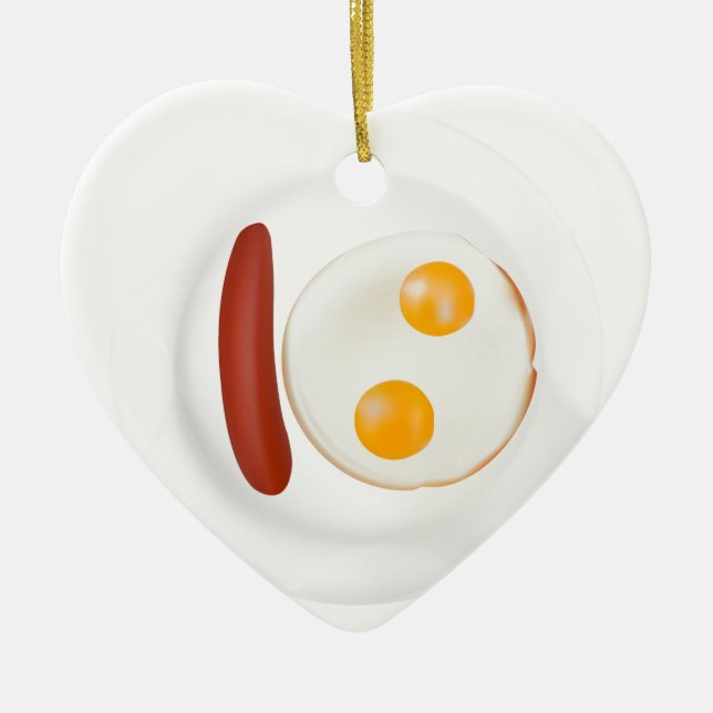 Rolig bild av förvanskade ägg med korven julgransprydnad keramik (Framsidan)