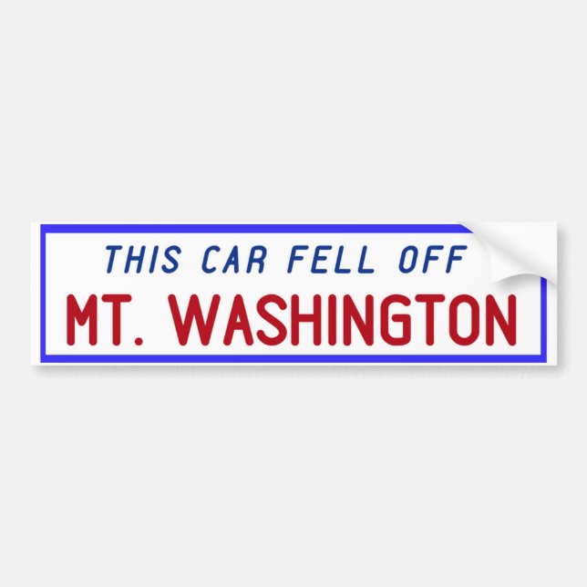 (Rolig) bildekal för Mt. Washington, (Framsidan)