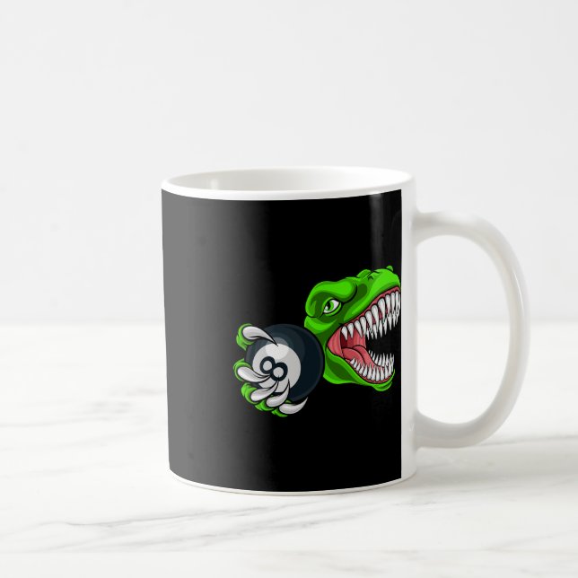 Rolig Biljard T-rex Konst Biljard Spelar Pool P Kaffemugg (Höger)