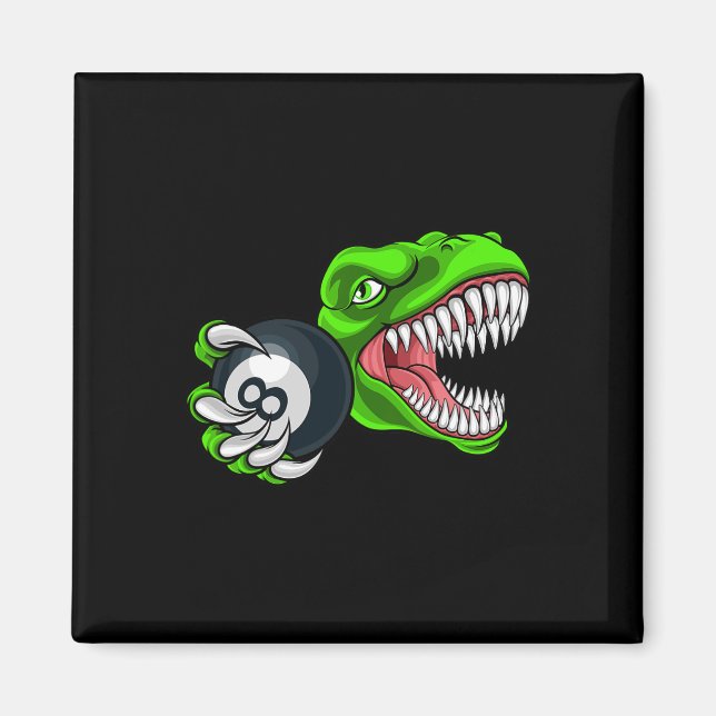 Rolig Biljard T-rex Konst Biljard Spelar Pool P Magnet (Framsidan)