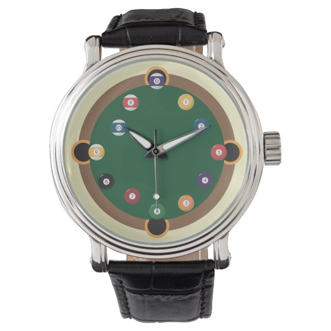 Rolig Biljardbord Armbandsur (Framsida)