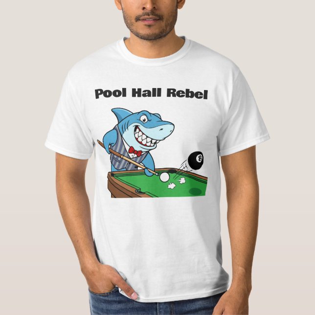 Rolig Billard Poolhall Rebell T Shirt (Framsida)