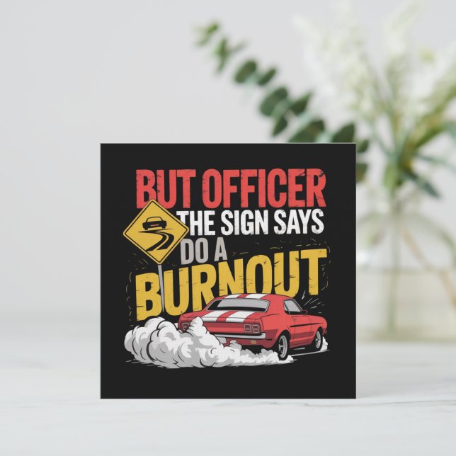 Rolig Bilmästerskap Bränning Dragracing Muskulär B Inbjudningar (Stående Fram)