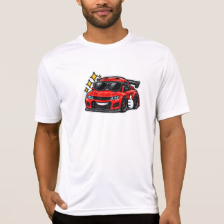 Rolig Bils Prestandashort | Röd Coolcar T Shirt