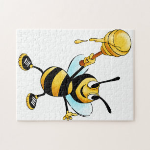 Rolig Bina Med Honey Sked Med Tränings skor Pussel