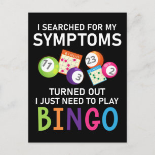 Rolig Bingo Boll Bingo Spelare Vykort