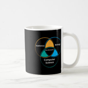 Rolig bioinformatik biologi vetenskapslärare prese kaffemugg