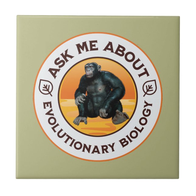 Rolig Biologilärare Evolution Humor Present Kakelplatta (Framsidan)