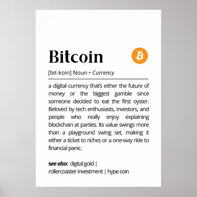 Rolig Bitcoin-definition Poster (Framsidan)