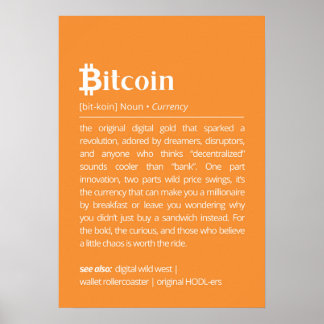 Rolig Bitcoin-definition Poster