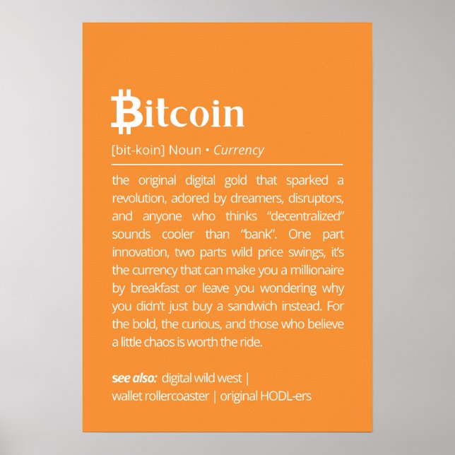 Rolig Bitcoin-definition Poster (Framsidan)