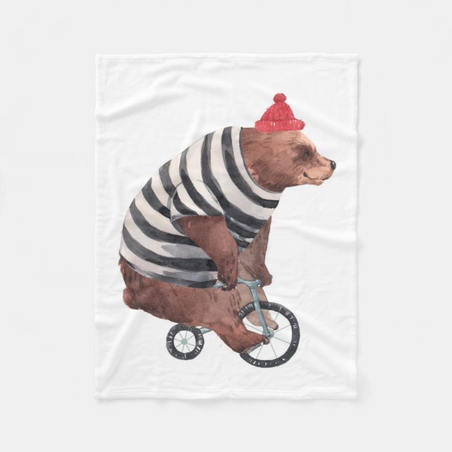 Rolig björn för cykel fleecefilt (Framsidan)