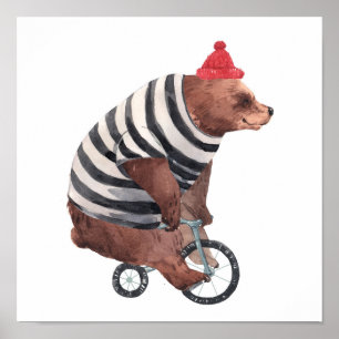 Rolig björn för cykel poster