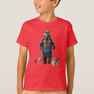 Rolig Björn Hundpromenerare Barn T-Shirt