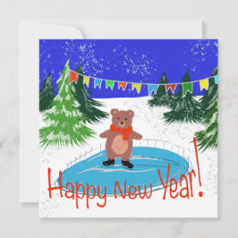 Rolig björn som åker skridskor inbjudningar