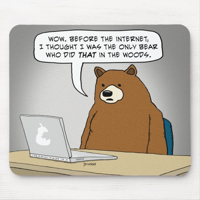 Rolig björn som surfar internet musmatta (Framsidan)