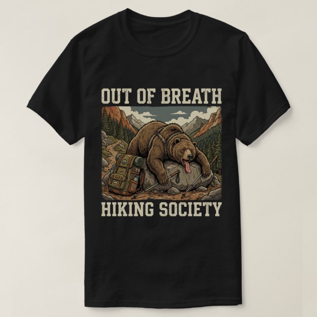 Rolig Björn Vandring utomhusäventyr  T Shirt (Design framsida)