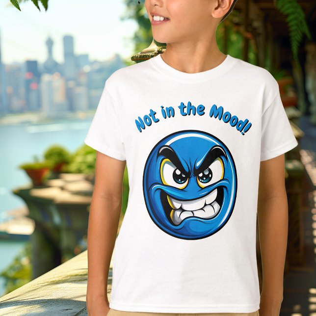 Rolig blå arg emoji barn t-shirt (Skapare uppladdad)