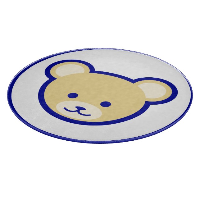 Rolig Blå Beige Teddybjörn Söt Tecknad Film (Hörn)
