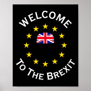 Rolig Blå Gul Europeiska Unionen Välkommen Till Br Poster