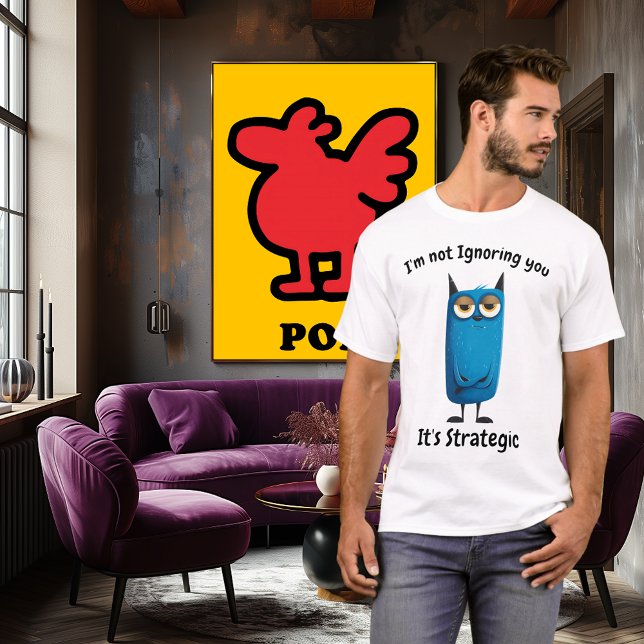 Rolig Blå Katt Ursprunglig Humor Design T Shirt (Skapare uppladdad)