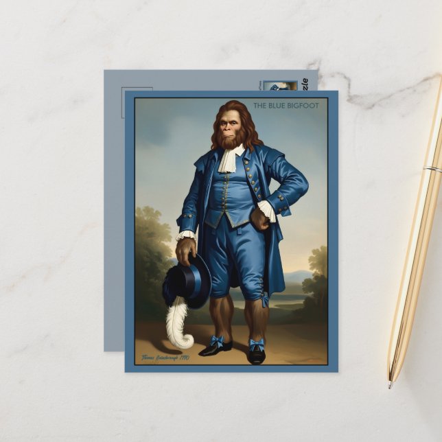 Rolig Blå Pojke Parodi Vykort (Fram/Back In Situ)