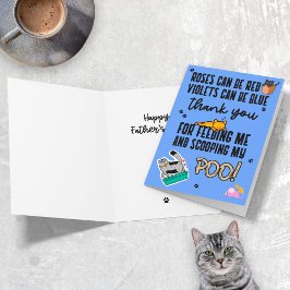 Rolig Blå Söt Glad Fars Dag Från Katt Kort