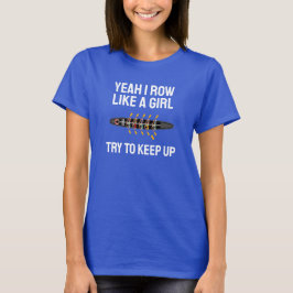 Rolig blå tjej roddare rodd besättning lag kvinnor t shirt