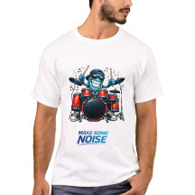 Rolig blå trummis karaktär musik illustration